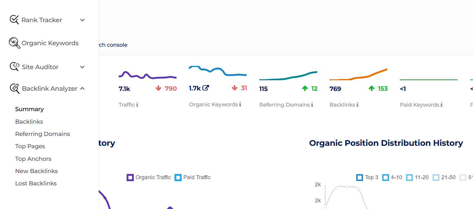 ranklogs-backlink-analyzer-side-menu